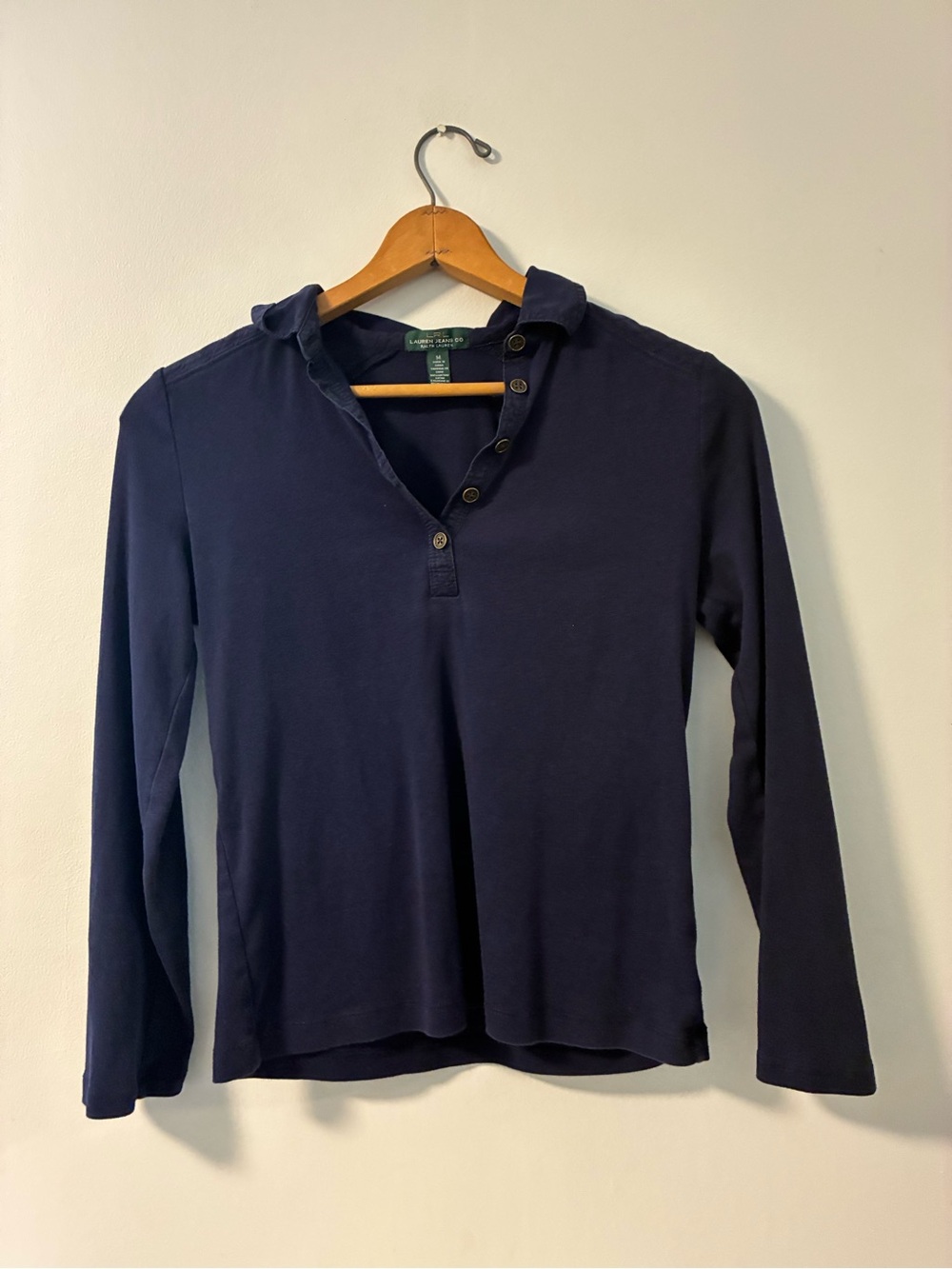 Ralph Lauren Navy Long-Sleeve Henley Shirt